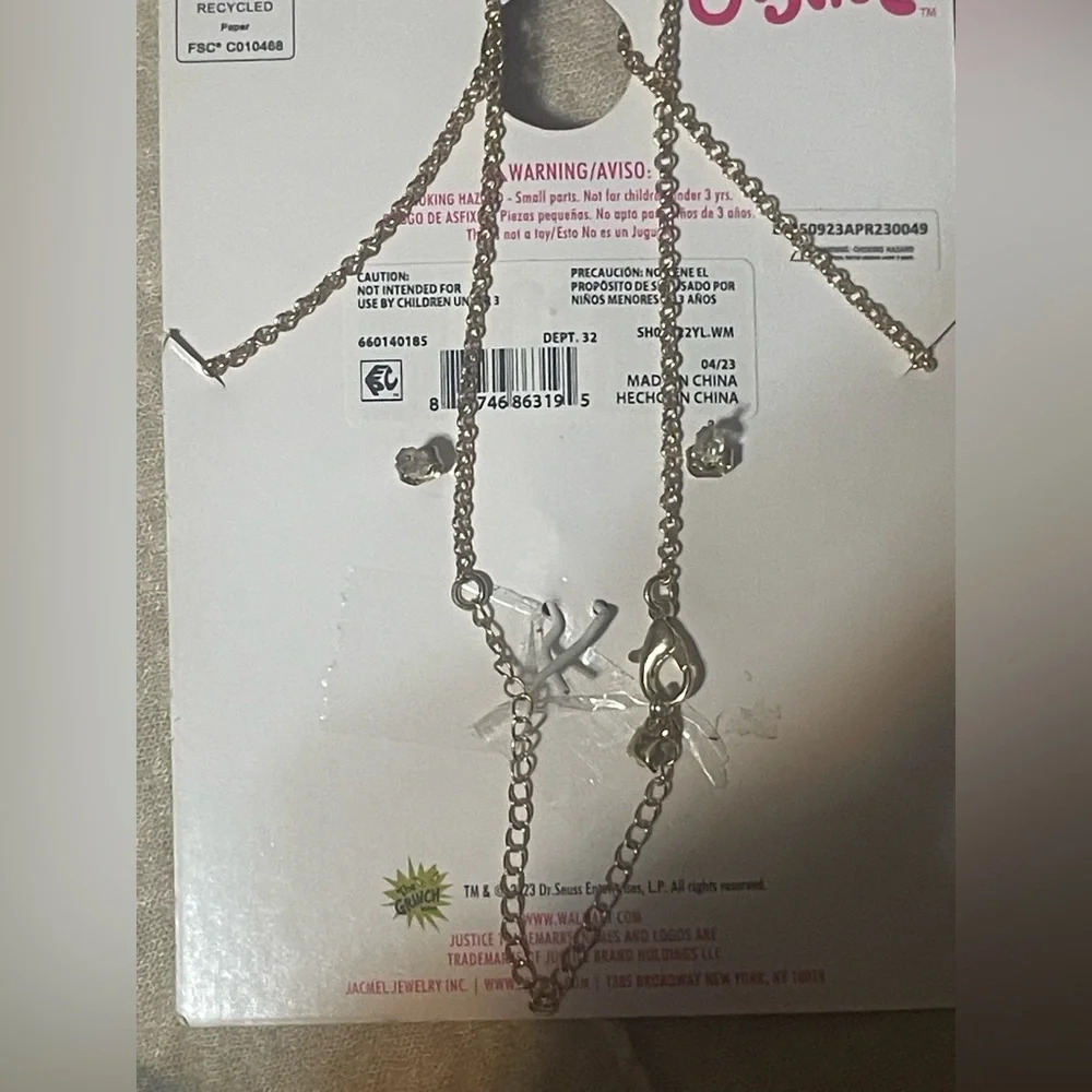 🔴3/$12 Justice Grinch Necklace and‎ Earring Set!